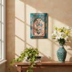 Turquoise Handpainted Wooden Wall Frame